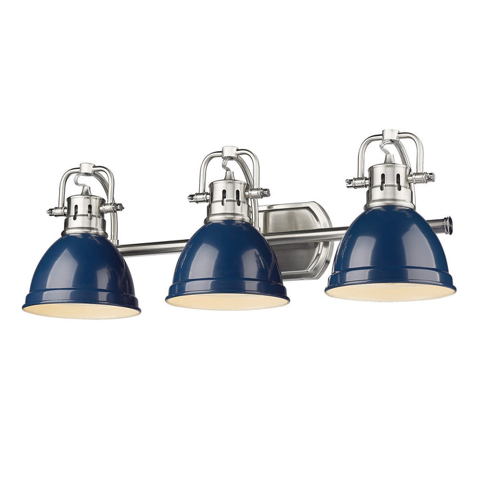 Golden 3602-BA3 PW-NVY Three Light Bath Vanity, Pewter