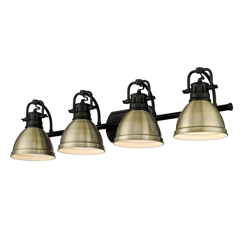 Golden 3602-BA4 BLK-BLK Four Light Bath Vanity, Matte Black