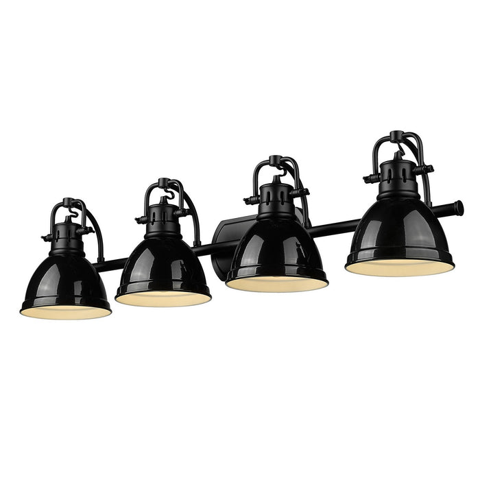 Golden 3602-BA4 BLK-BK Four Light Bath Vanity, Matte Black