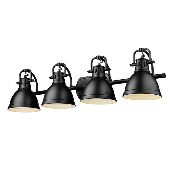 Golden 3602-BA4 BLK-BLK Four Light Bath Vanity, Matte Black