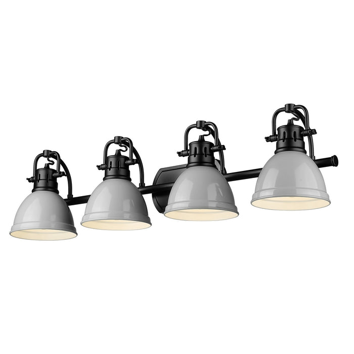 Golden 3602-BA4 BLK-GY Four Light Bath Vanity, Matte Black