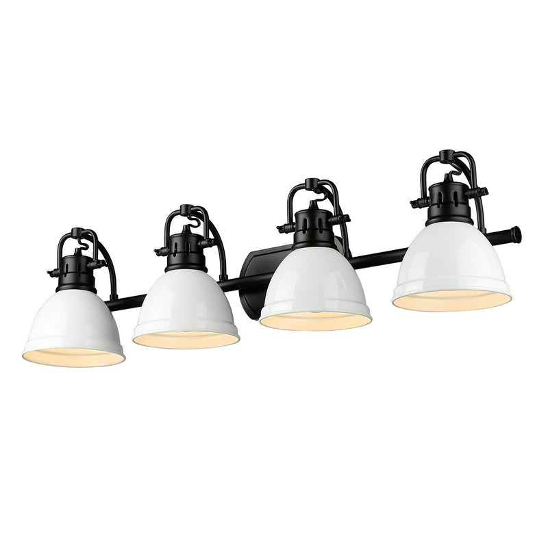 Golden 3602-BA4 BLK-WH Four Light Bath Vanity, Matte Black