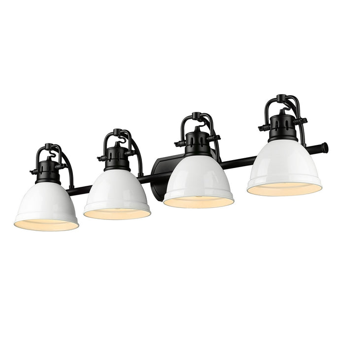 Golden 3602-BA4 BLK-WH Four Light Bath Vanity, Matte Black