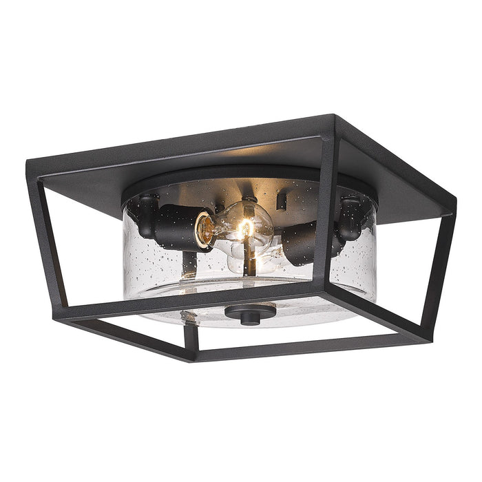 Golden 4309-OFM NB-SD Two Light Outdoor Flush Mount, Natural Black