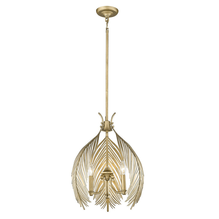 Golden 6930-3P VFG Three Light Pendant, Vintage Fired Gold