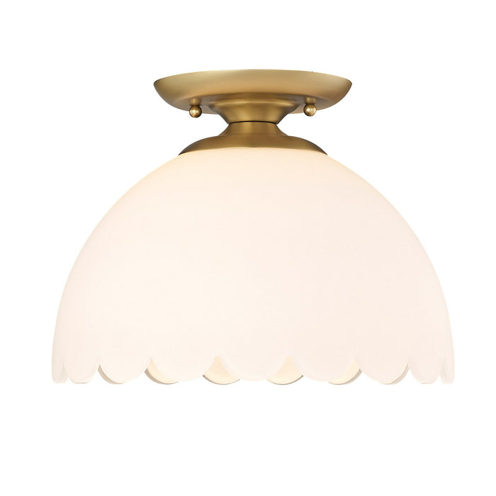 Golden 6954-SF BCB-OP One Light Semi-Flush Mount, Brushed Champagne Bronze