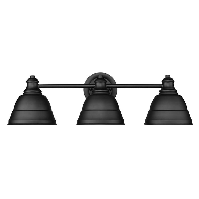 Golden 7313-BA3 BLK Three Light Bath Vanity, Matte Black