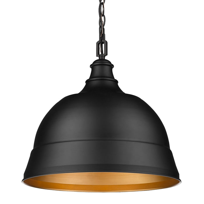 Golden 7313-L BLK Two Light Pendant, Matte Black