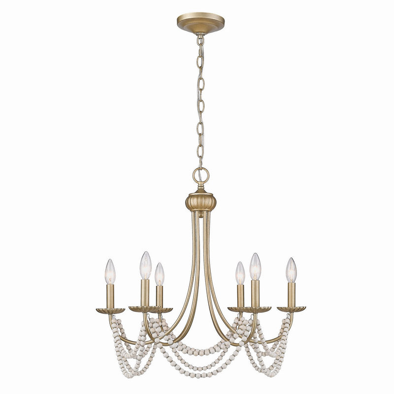 Golden 7646-6 GA Six Light Chandelier, Golden Aura