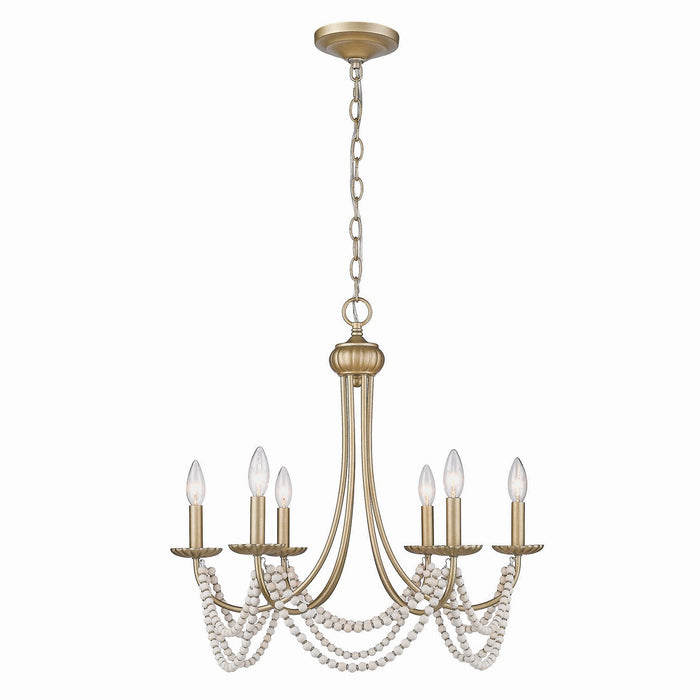 Golden 7646-6 GA Six Light Chandelier, Golden Aura