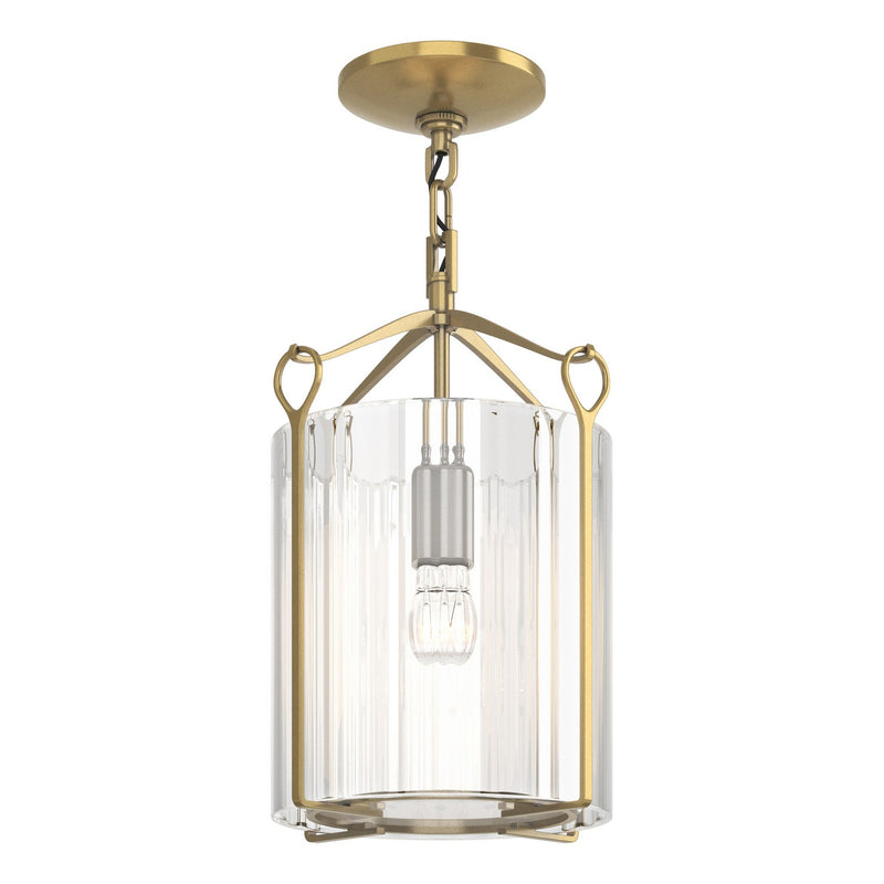 Hubbardton Forge 121140-SKT-86-ZM0137 One Light Semi-Flush Mount, Modern Brass