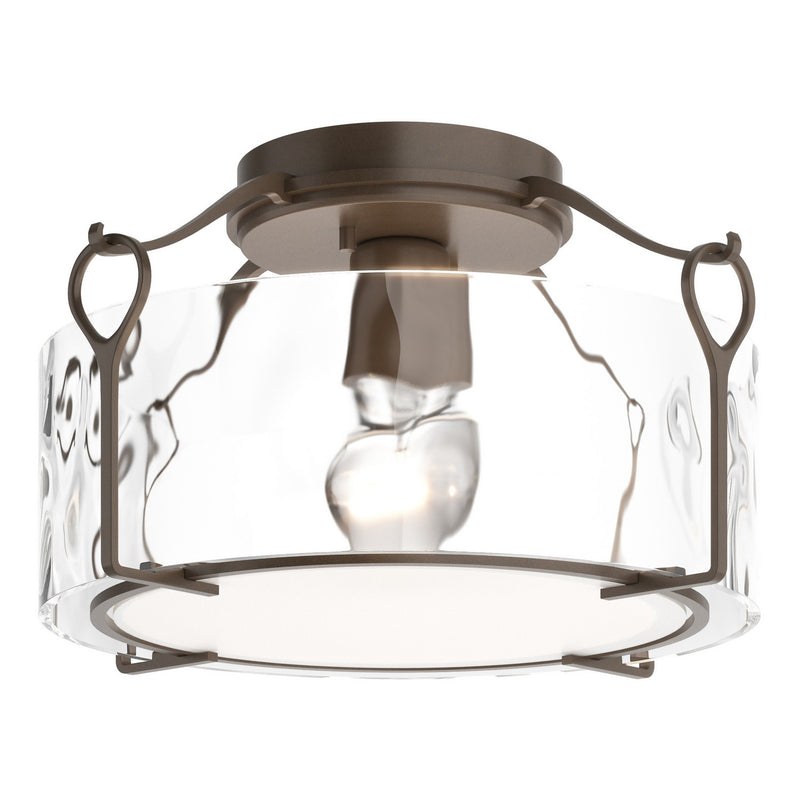 Hubbardton Forge 121142-SKT-05-LL0218 One Light Semi-Flush Mount, Bronze