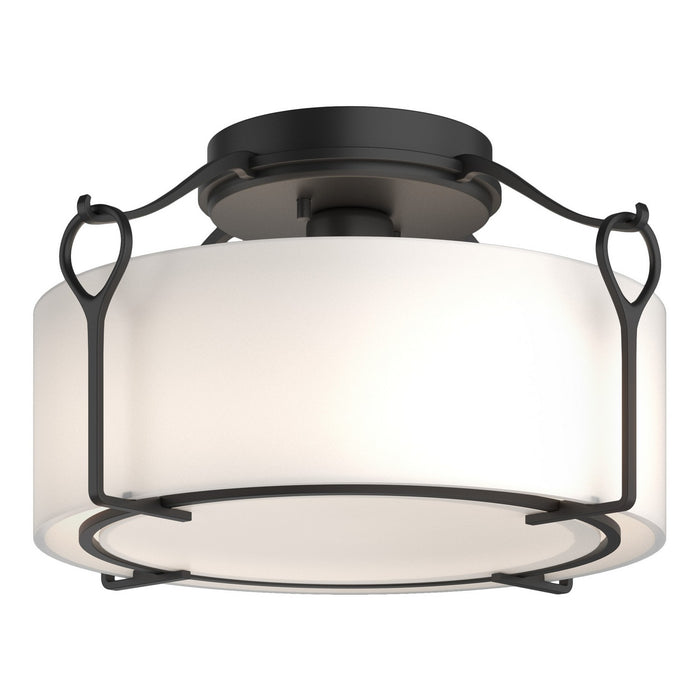 Hubbardton Forge 121142-SKT-10-GG0218 One Light Semi-Flush Mount, Black