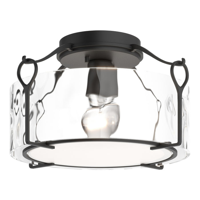 Hubbardton Forge 121142-SKT-10-LL0218 One Light Semi-Flush Mount, Black