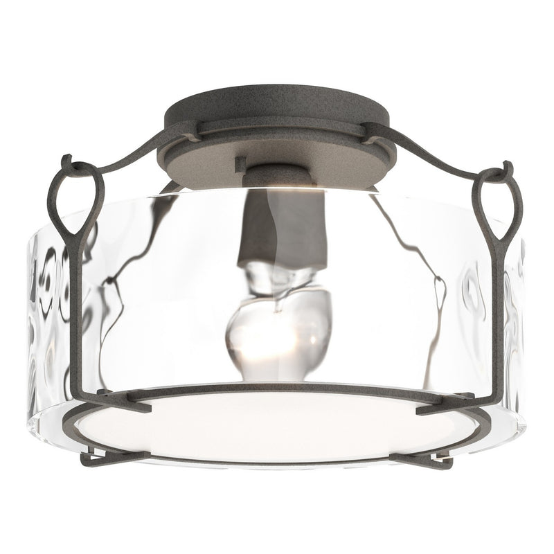 Hubbardton Forge 121142-SKT-20-LL0218 One Light Semi-Flush Mount, Natural Iron