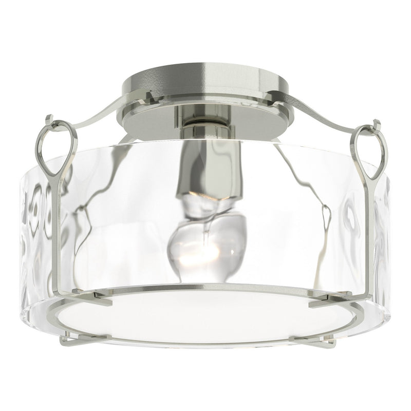 Hubbardton Forge 121142-SKT-85-LL0218 One Light Semi-Flush Mount, Sterling