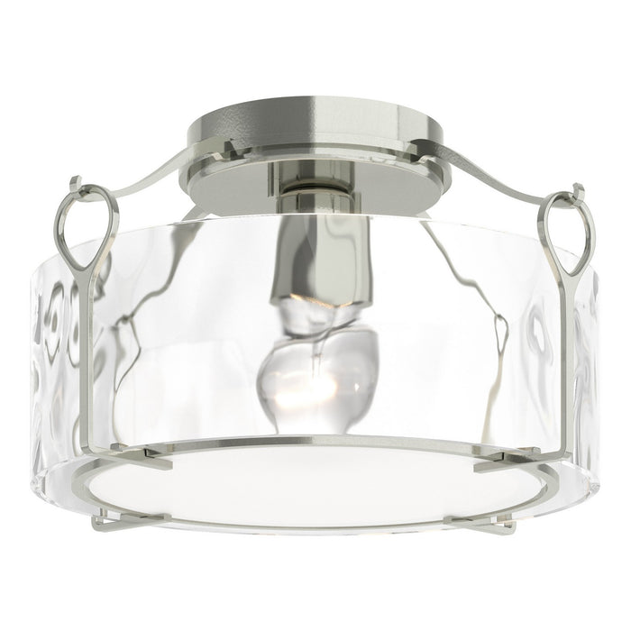 Hubbardton Forge 121142-SKT-85-LL0218 One Light Semi-Flush Mount, Sterling