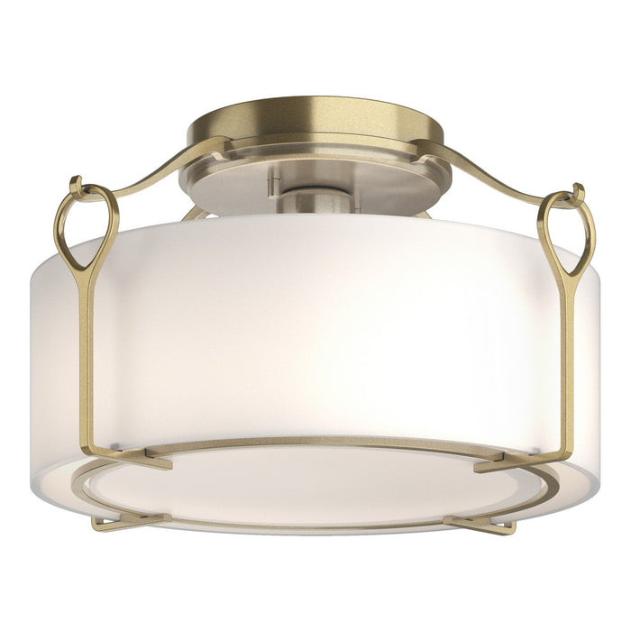 Hubbardton Forge 121142-SKT-86-GG0218 One Light Semi-Flush Mount, Modern Brass