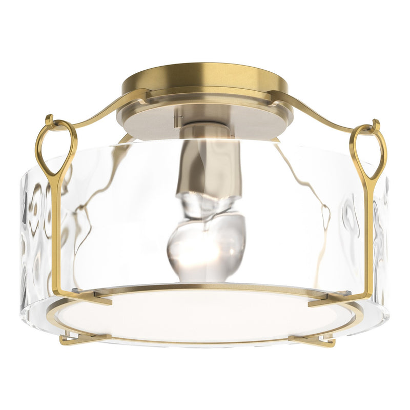 Hubbardton Forge 121142-SKT-86-LL0218 One Light Semi-Flush Mount, Modern Brass