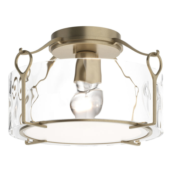Hubbardton Forge 121142-SKT-84-LL0218 One Light Semi-Flush Mount, Soft Gold