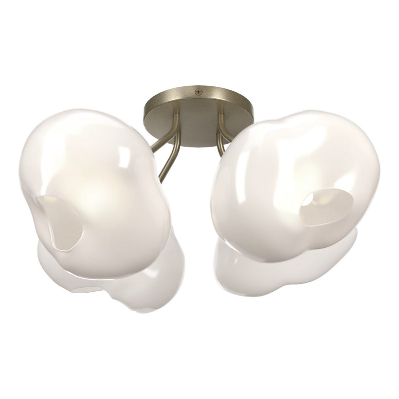 Hubbardton Forge 121370-SKT-84-FD0710 Four Light Semi-Flush Mount, Soft Gold