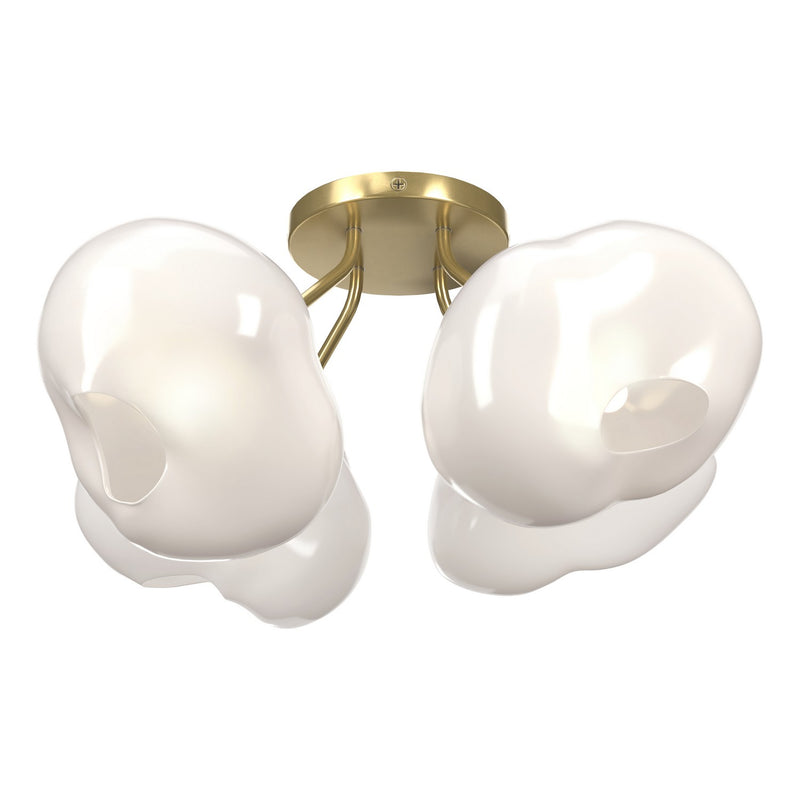 Hubbardton Forge 121370-SKT-86-FD0710 Four Light Semi-Flush Mount, Modern Brass