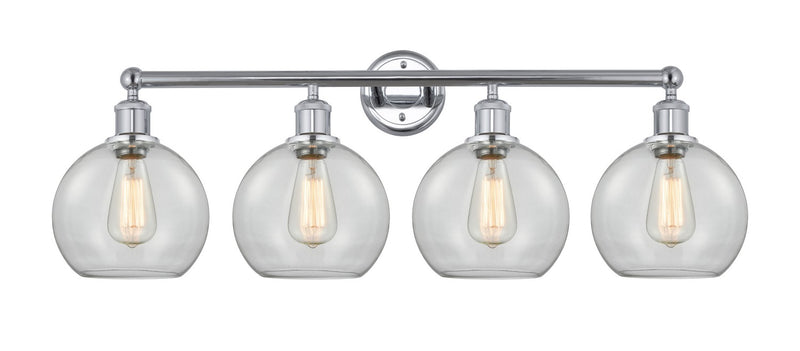 Innovations 616-4W-PC-G122-8 Four Light Bath Vanity, Polished Chrome