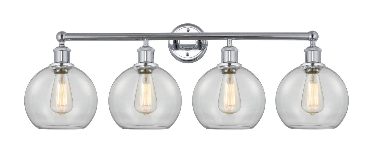Innovations 616-4W-PC-G122-8 Four Light Bath Vanity, Polished Chrome