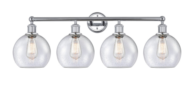 Innovations 616-4W-PC-G124-8 Four Light Bath Vanity, Polished Chrome