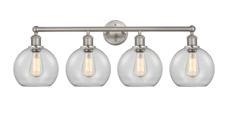 Innovations 616-4W-SN-G122-8 Four Light Bath Vanity, Satin Nickel