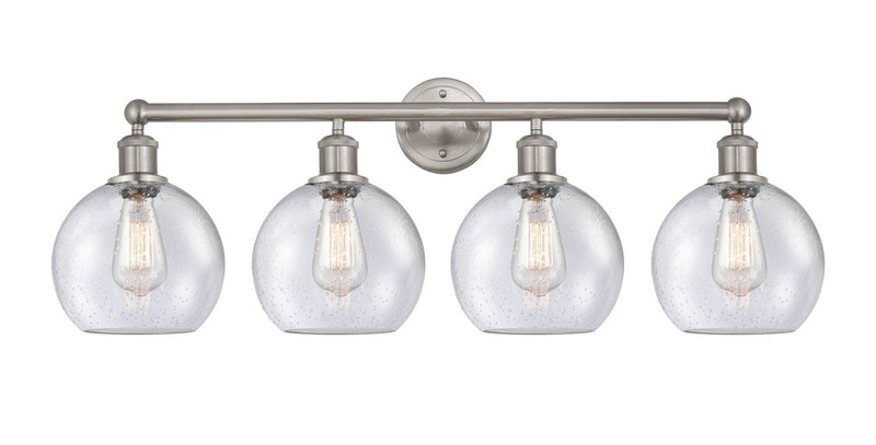 Innovations 616-4W-SN-G124-8 Four Light Bath Vanity, Satin Nickel