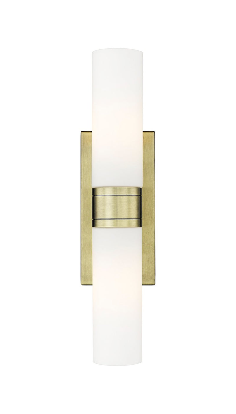 Innovations 617-2W-AB-G617-8WH LED Bath Vanity, Antique Brass