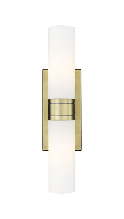 Innovations 617-2W-AB-G617-8WH LED Bath Vanity, Antique Brass