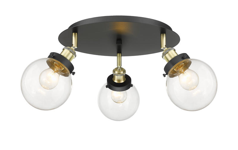 Innovations 916-3C-BAB-G202-6 Three Light Flush Mount, Black Antique Brass