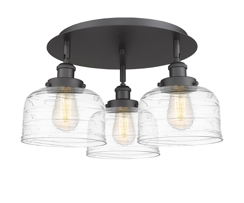 Innovations 916-3C-BK-G713 Three Light Flush Mount, Matte Black