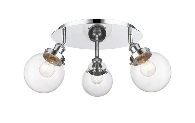 Innovations 916-3C-PC-G202-6 Three Light Flush Mount, Polished Chrome