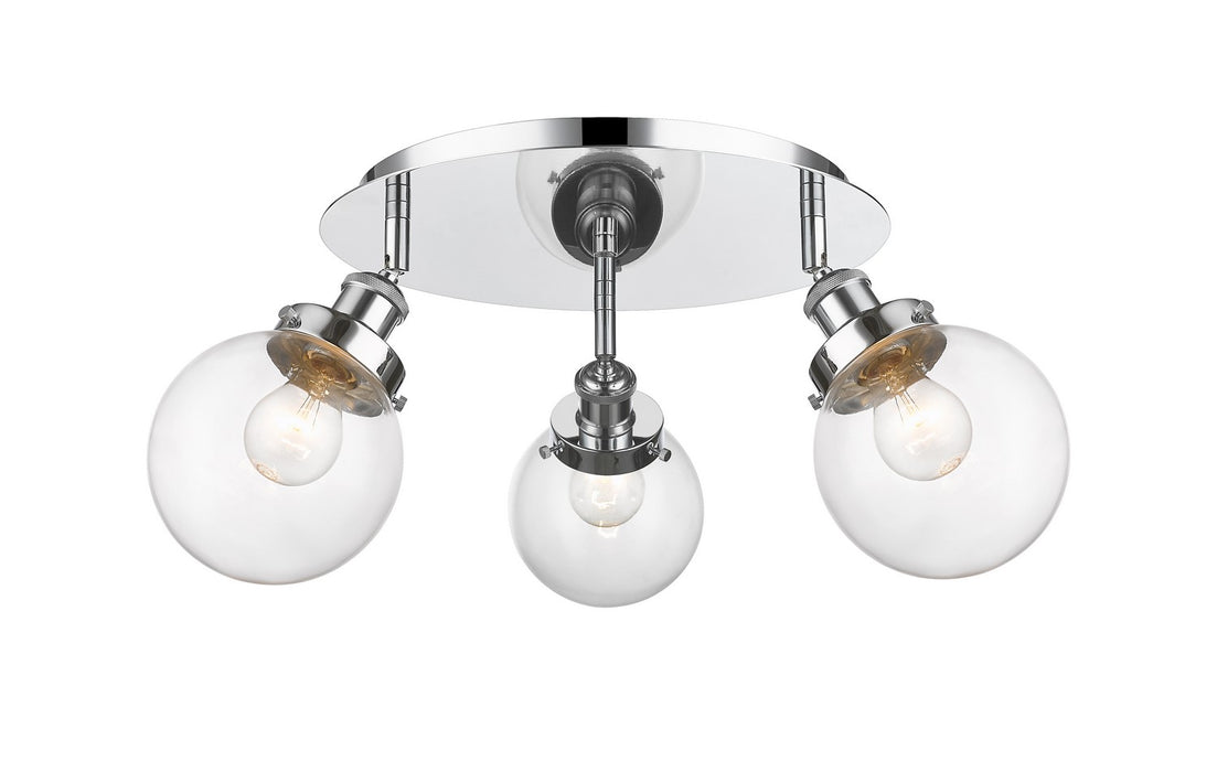 Innovations 916-3C-PC-G202-6 Three Light Flush Mount, Polished Chrome