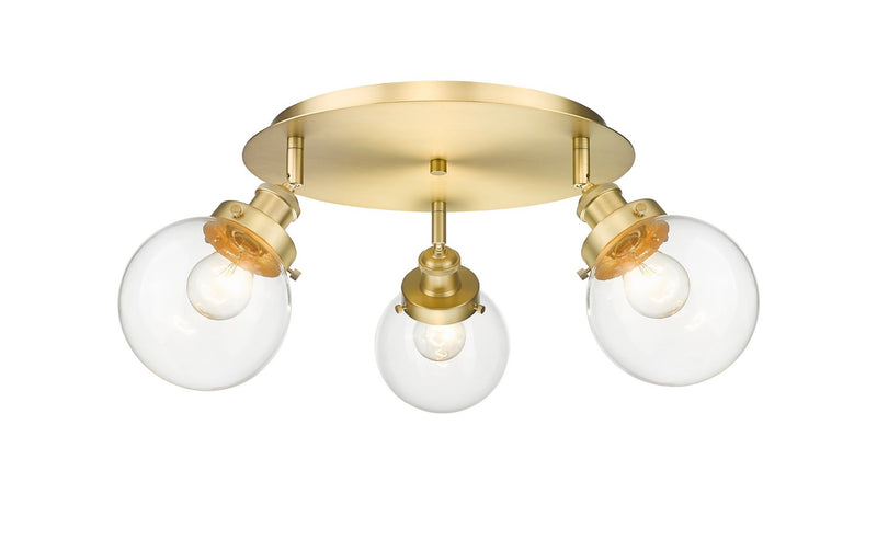 Innovations 916-3C-SG-G202-6 Three Light Flush Mount, Satin Gold