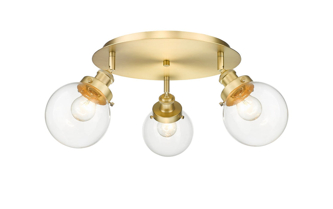 Innovations 916-3C-SG-G202-6 Three Light Flush Mount, Satin Gold
