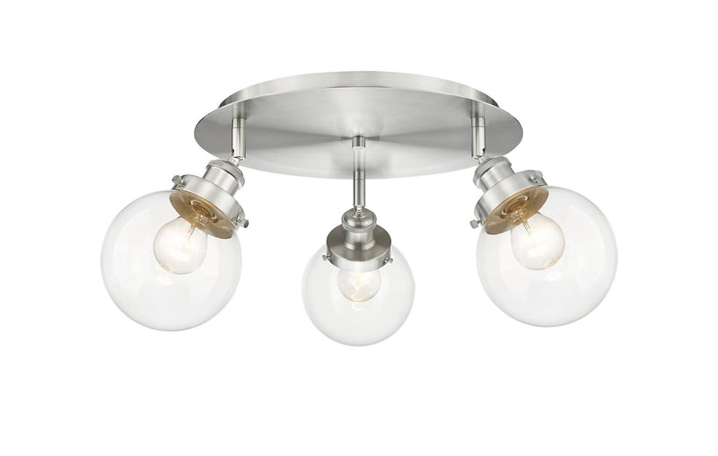 Innovations 916-3C-SN-G202-6 Three Light Flush Mount, Satin Nickel