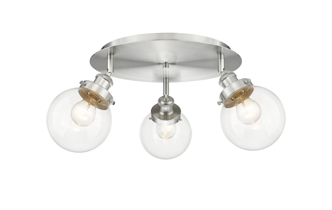 Innovations 916-3C-SN-G202-6 Three Light Flush Mount, Satin Nickel