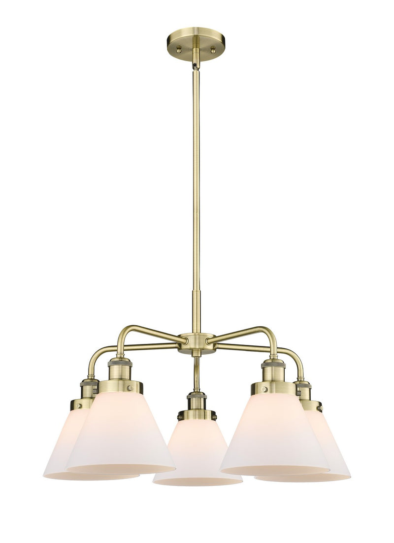 Innovations 916-5CR-AB-G41 Five Light Chandelier, Antique Brass