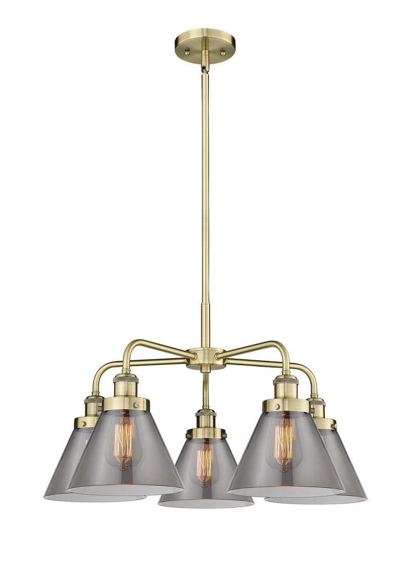 Innovations 916-5CR-AB-G43 Five Light Chandelier, Antique Brass
