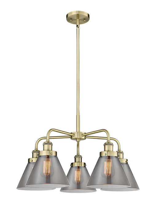 Innovations 916-5CR-AB-G43 Five Light Chandelier, Antique Brass
