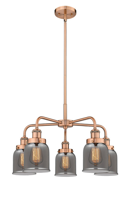 Innovations 916-5CR-AC-G53 Five Light Chandelier, Antique Copper
