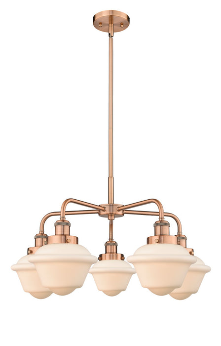 Innovations 916-5CR-AC-G531 Five Light Chandelier, Antique Copper