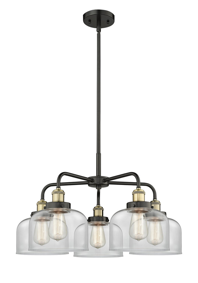 Innovations 916-5CR-BAB-G72 Five Light Chandelier, Black Antique Brass