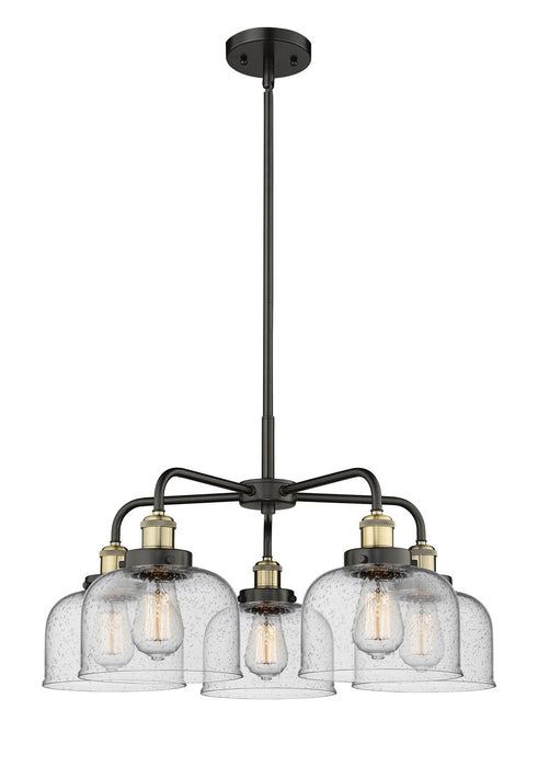 Innovations 916-5CR-BAB-G74 Five Light Chandelier, Black Antique Brass