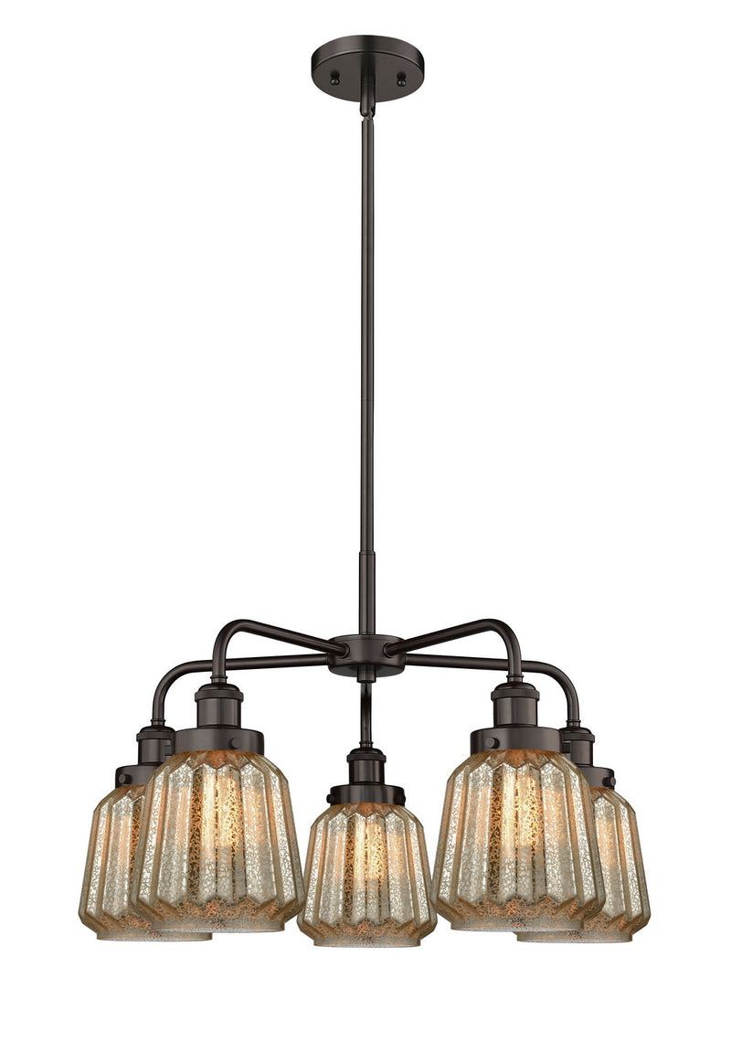 Innovations 916-5CR-OB-G146 Five Light Chandelier, Oil Rubbed Bronze