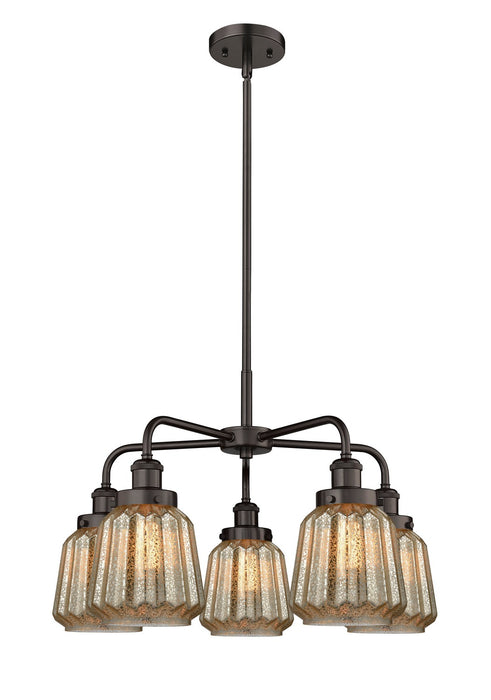 Innovations 916-5CR-OB-G146 Five Light Chandelier, Oil Rubbed Bronze